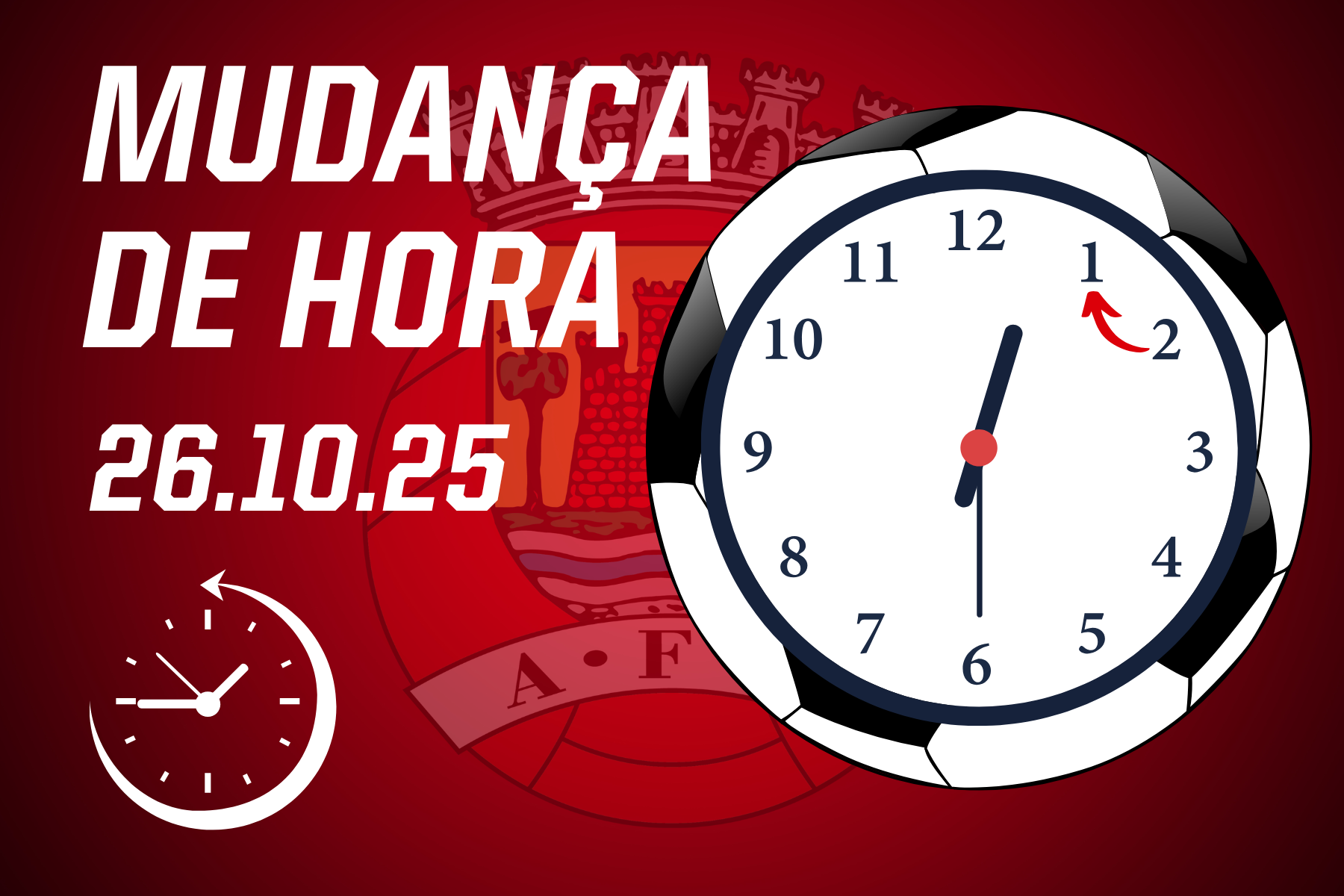 Hora muda no próximo dia 26 de outubro!